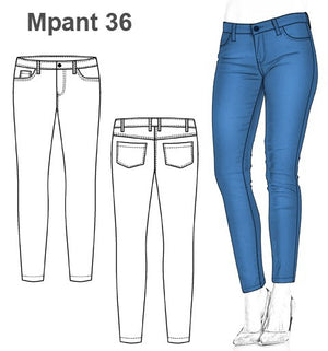 MOLDE PANTALON JEANS MUJER 0936