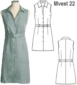 MOLDE VESTIDO CAMISERO MUJER 0922