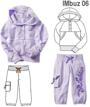 MOLDE SUDADERA / BUZO BASICO NIÑA 0906