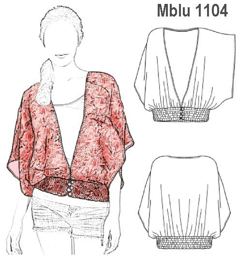 MOLDE BLUSA KIMONO MUJER 1104