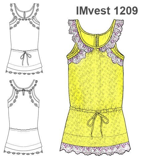 MOLDE VESTIDO SOLERA NIÑA 1209