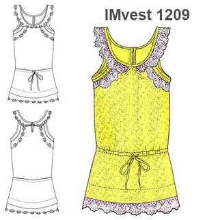 MOLDE VESTIDO SOLERA NIÑA 1209