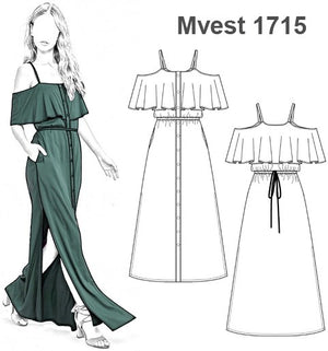 MOLDE VESTIDO LARGO BARDOT  MUJER 1715