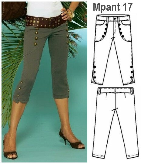 MOLDE PANTALON CAPRI MUJER 0917