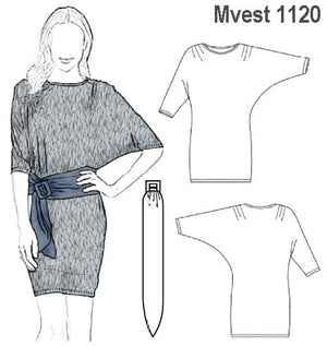 MOLDE VESTIDO KIMONO MUJER 1120