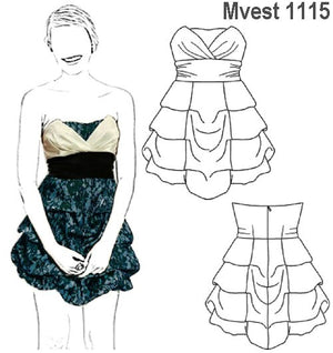 MOLDE VESTIDO FIESTA MUJER  1115