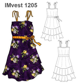 MOLDE VESTIDO SOLERA NIÑA 1205