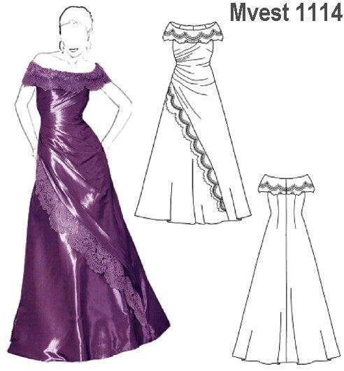 MOLDE VESTIDO FIESTA MUJER 1114