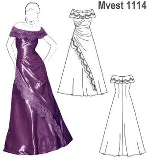 MOLDE VESTIDO FIESTA MUJER 1114