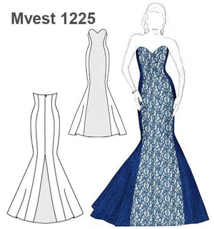 MOLDE VESTIDO FIESTA MUJER 1225