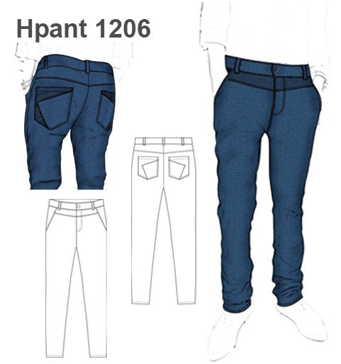 MOLDE PANTALON JEANS HOMBRE 1206