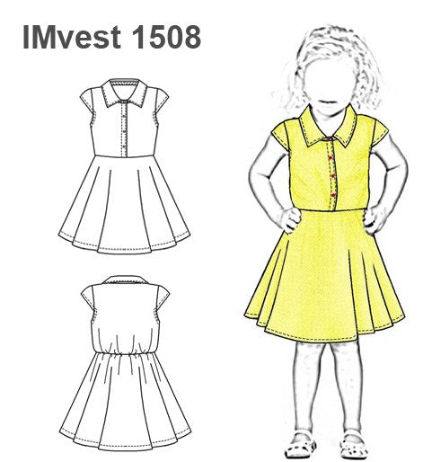 MOLDE VESTIDO EVASE NIÑA 1508