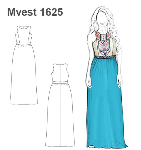 MOLDE VESTIDO FIESTA MUJER 1625