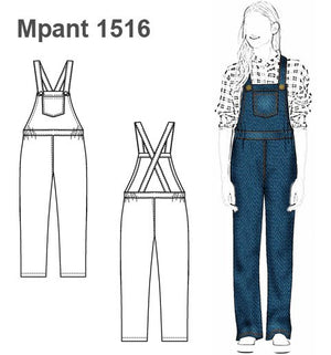 MOLDE PANTALON JARDINERA MUJER 1516