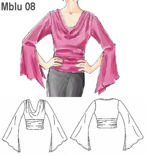 MOLDE BLUSA MANGA ABIERTA MUJER 0908
