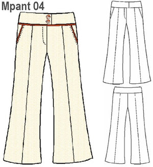 MOLDE PANTALON PIERNA ANCHA MUJER 0904