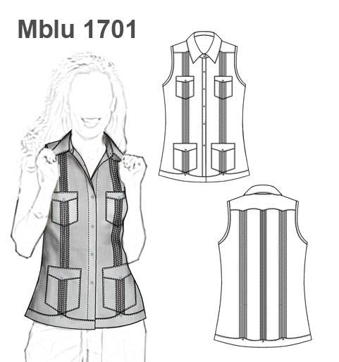 MOLDE BLUSA GUAYABERA MUJER 1701