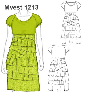 MOLDE VESTIDO VUELOS EVASE 1213