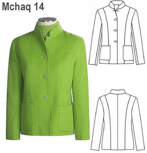 MOLDE CHAQUETA CUELLO MAO MUJER 0914