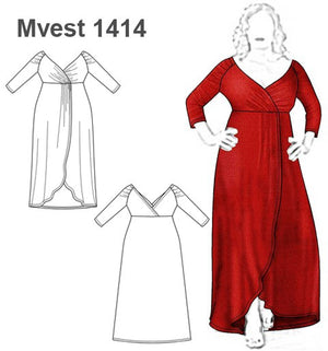 MOLDE VESTIDO CRUZADO XL MUJER 1414