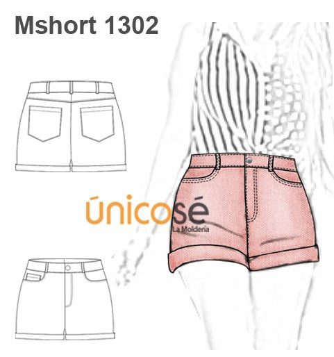 MOLDE SHORT JEANS MUJER 1302