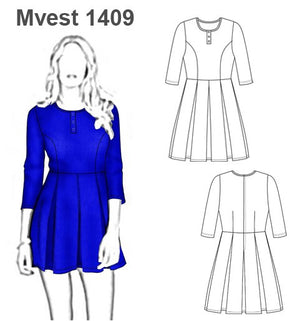 MOLDE VESTIDO TABLAS MUJER 1409