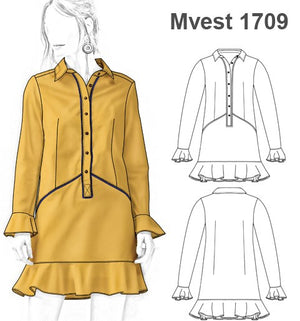 MOLDE VESTIDO CAMISERO MUJER 1709