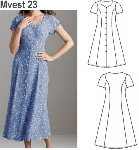 MOLDE VESTIDO EVASE MUJER 0923