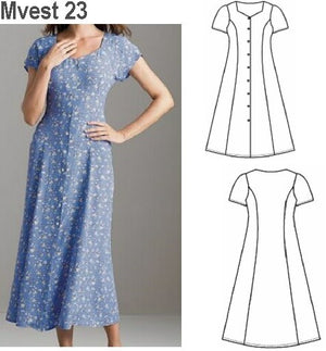 MOLDE VESTIDO EVASE MUJER 0923