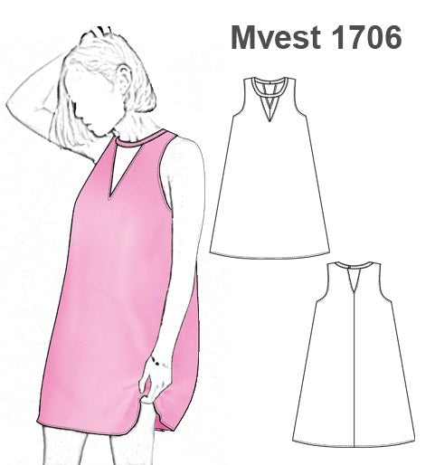MOLDE VESTIDO TRAPECIO MUJER 1706