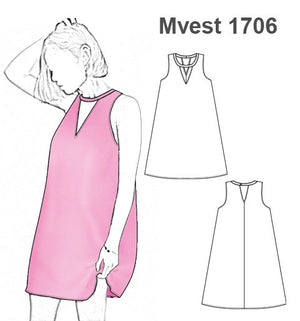 MOLDE VESTIDO TRAPECIO MUJER 1706