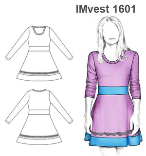 MOLDE VESTIDO EVASE NIÑA 1601