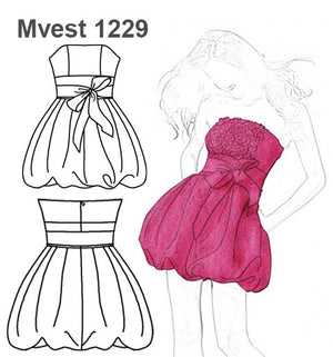 MOLDE VESTIDO GLOBO MUJER 1229
