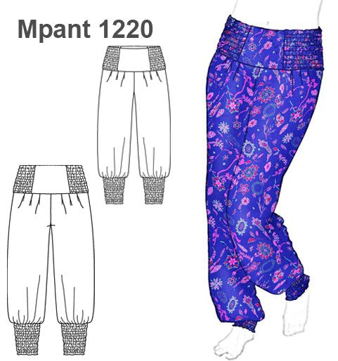 MOLDE PANTALON BOMBACHO MUJER 1220