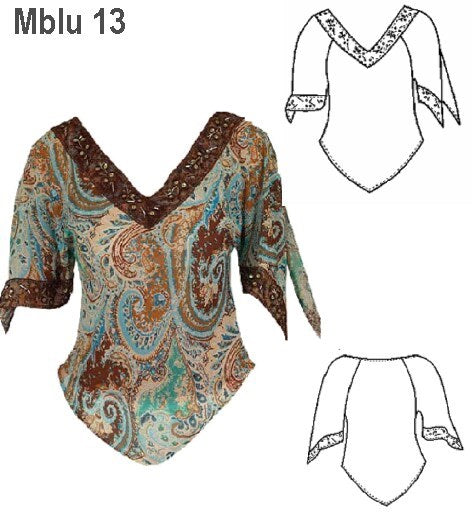 MOLDE BLUSA EN PUNTA MUJER 0913