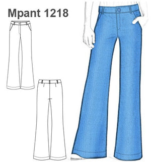 MOLDE PANTALON PIERNA ANCHA MUJER 1218