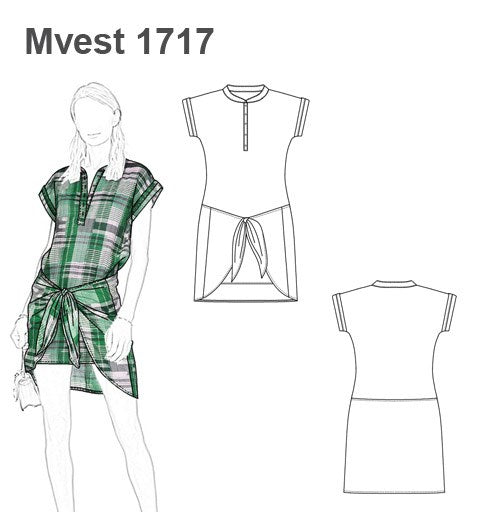MOLDE VESTIDO RECTO MUJER 1717