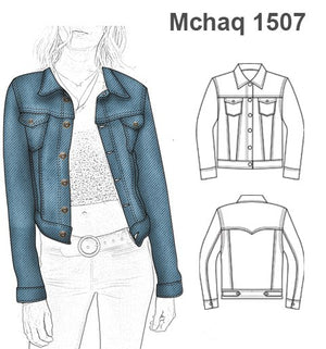 MOLDE CHAQUETA JEANS BASICA MUJER 1507