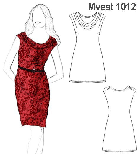 MOLDE VESTIDO DRAPEADO MUJER 1012