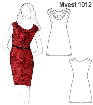 MOLDE VESTIDO DRAPEADO MUJER 1012
