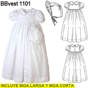 MOLDE VESTIDO BAUTIZO BEBE 1101