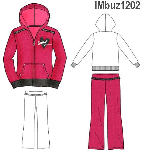 MOLDE SUDADERA / BUZO CANGURO NIÑA 1202