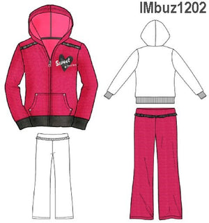 MOLDE SUDADERA / BUZO CANGURO NIÑA 1202