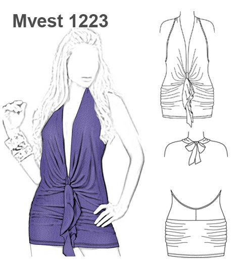 MOLDE VESTIDO DRAPEADO MUJER 1223