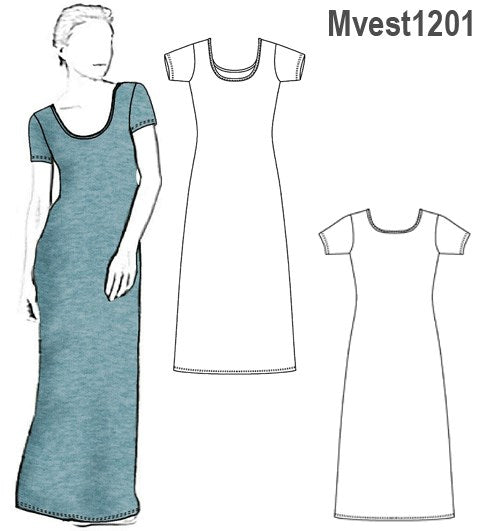 MOLDE VESTIDO LARGO MUJER 1201
