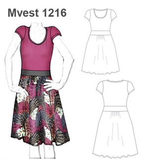 MOLDE VESTIDO EVASE MUJER 1216