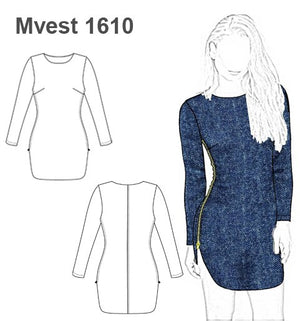 MOLDE VESTIDO AJUSTADO MUJER 1610