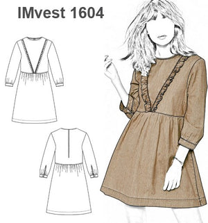 MOLDE VESTIDO CORTE CINTURA NIÑA 1604