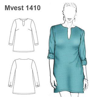 MOLDE VESTIDO BASICO MUJER 1410