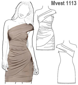 MOLDE VESTIDO DRAPEADO MUJER 1113